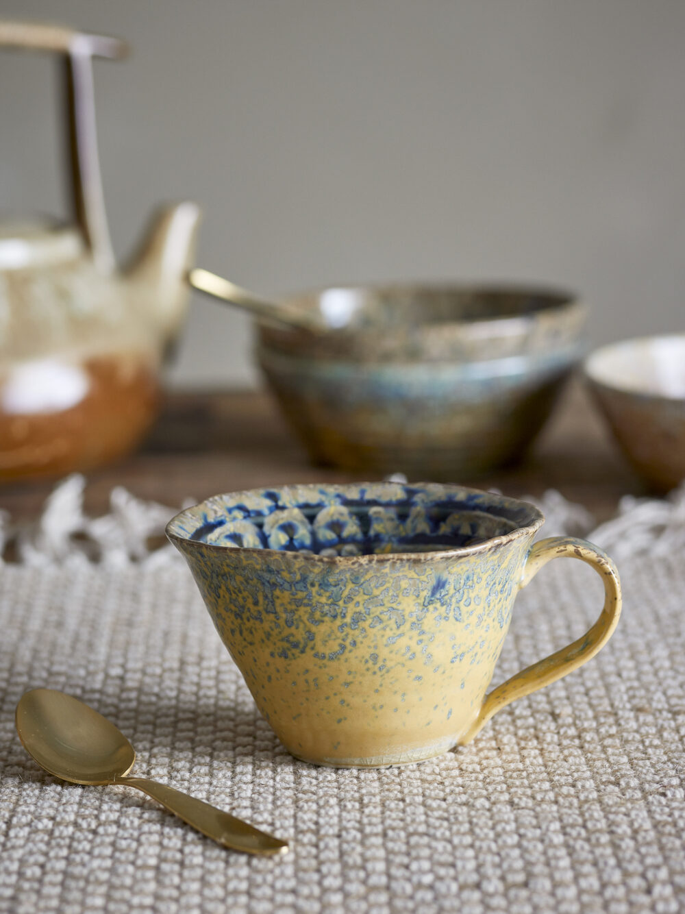 Milani Cup, Blue, Stoneware - Image 2