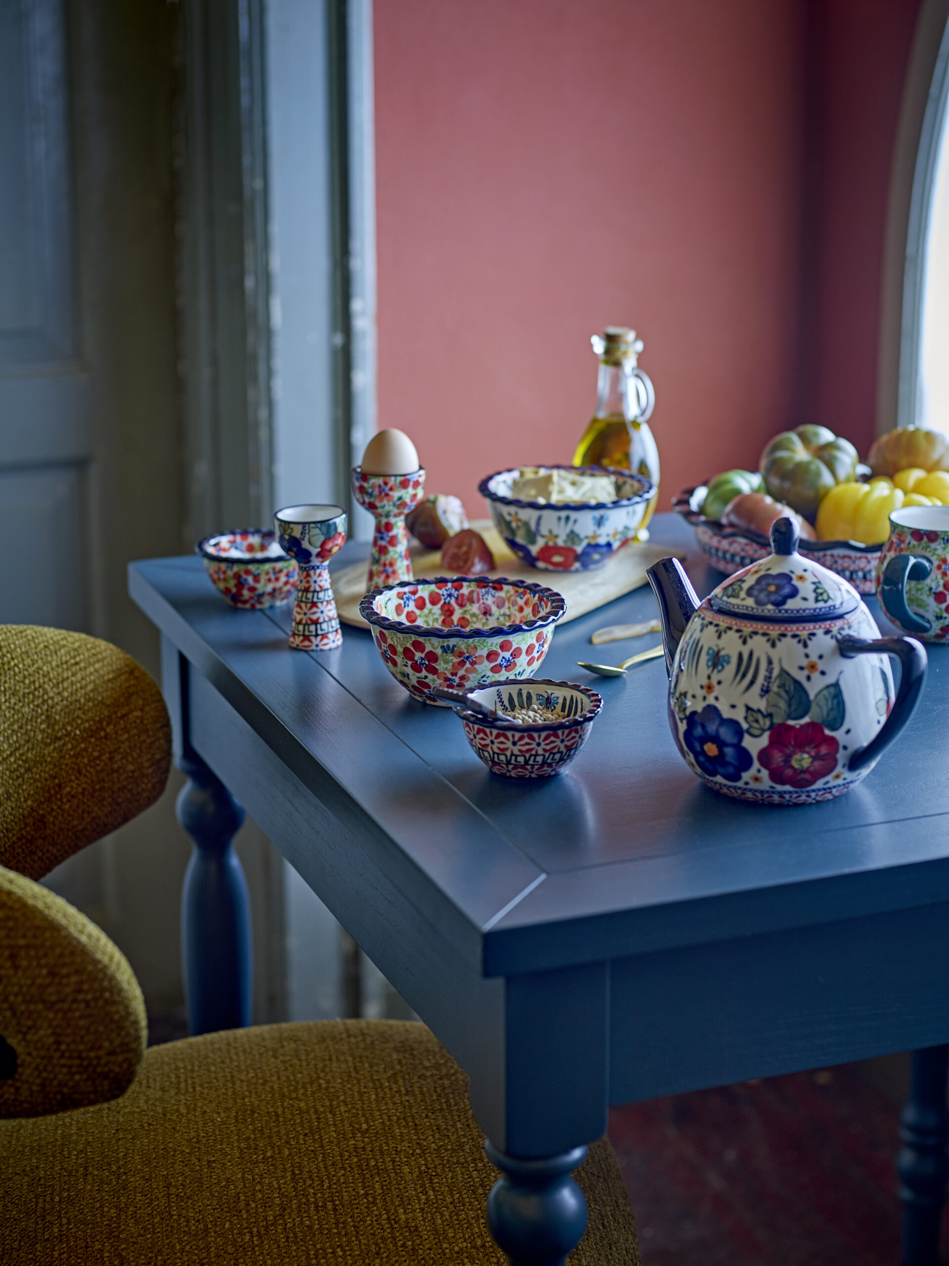 Bassy Dining Table, Blue, Firwood - Image 4