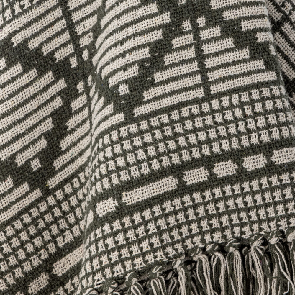 Gutte Throw, Green, Recycled Cotton - Image 3