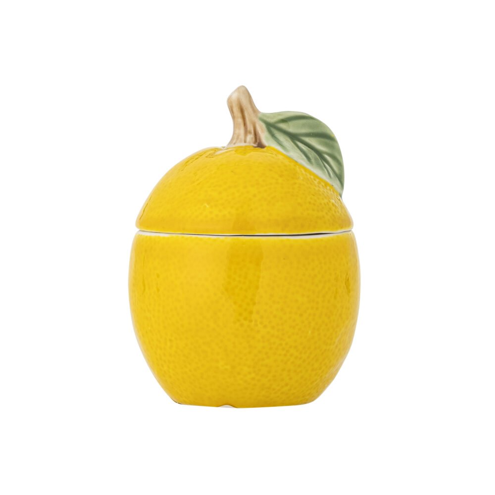 Limone Jar w/Lid, Yellow, Stoneware