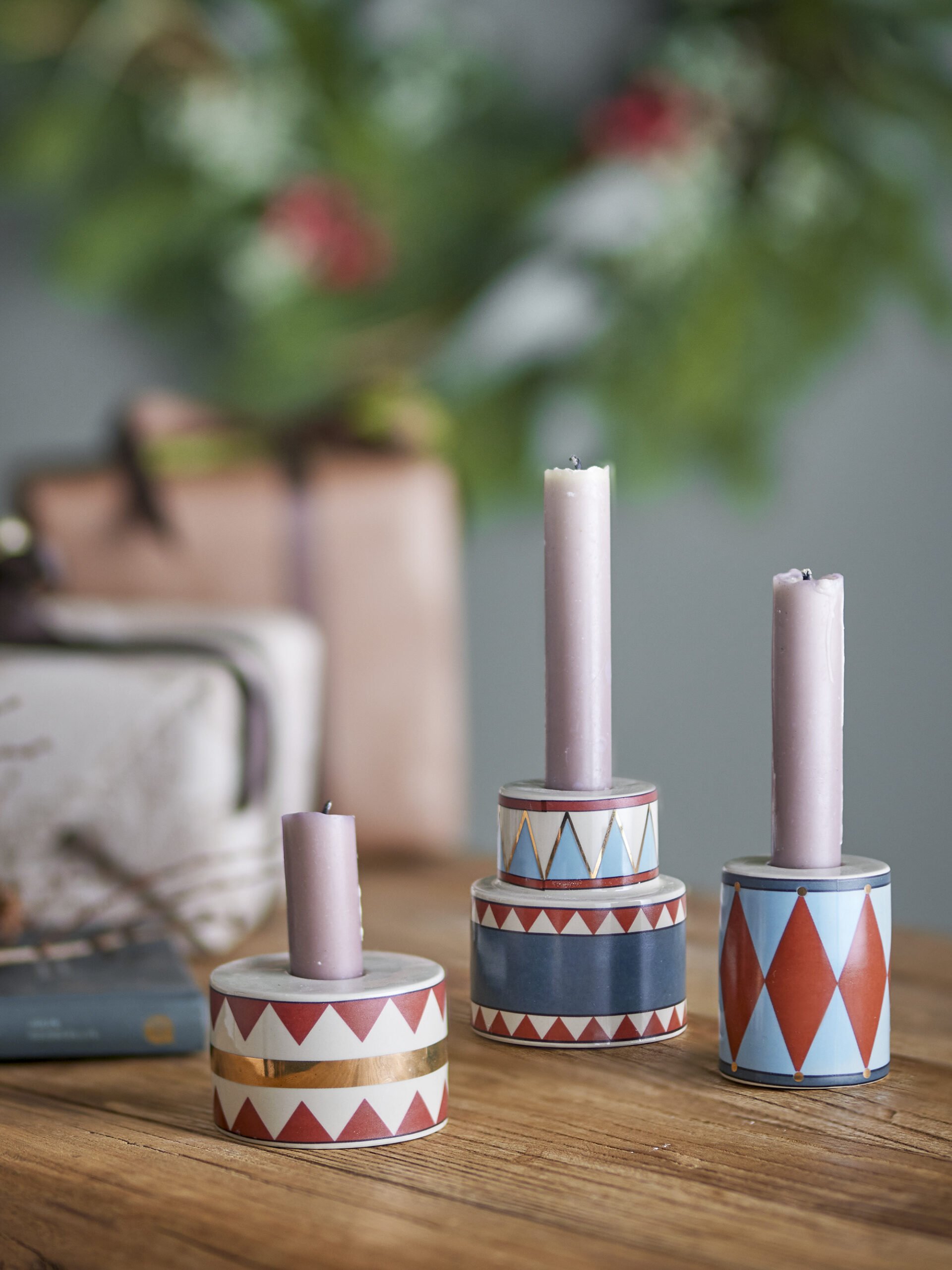 Bitja Candle Holder, Blue, Stoneware - Image 3