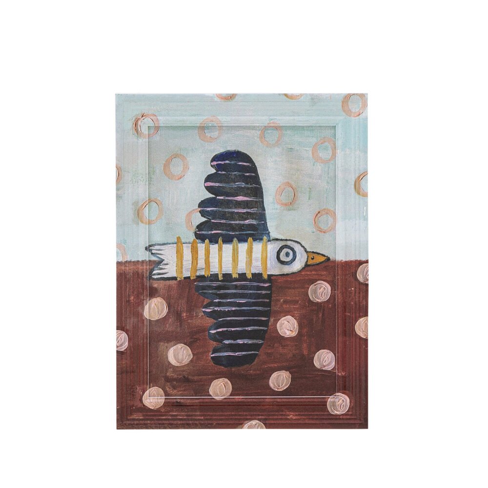 Brett birdy Illustration w/ Frame, Blue, Firwood