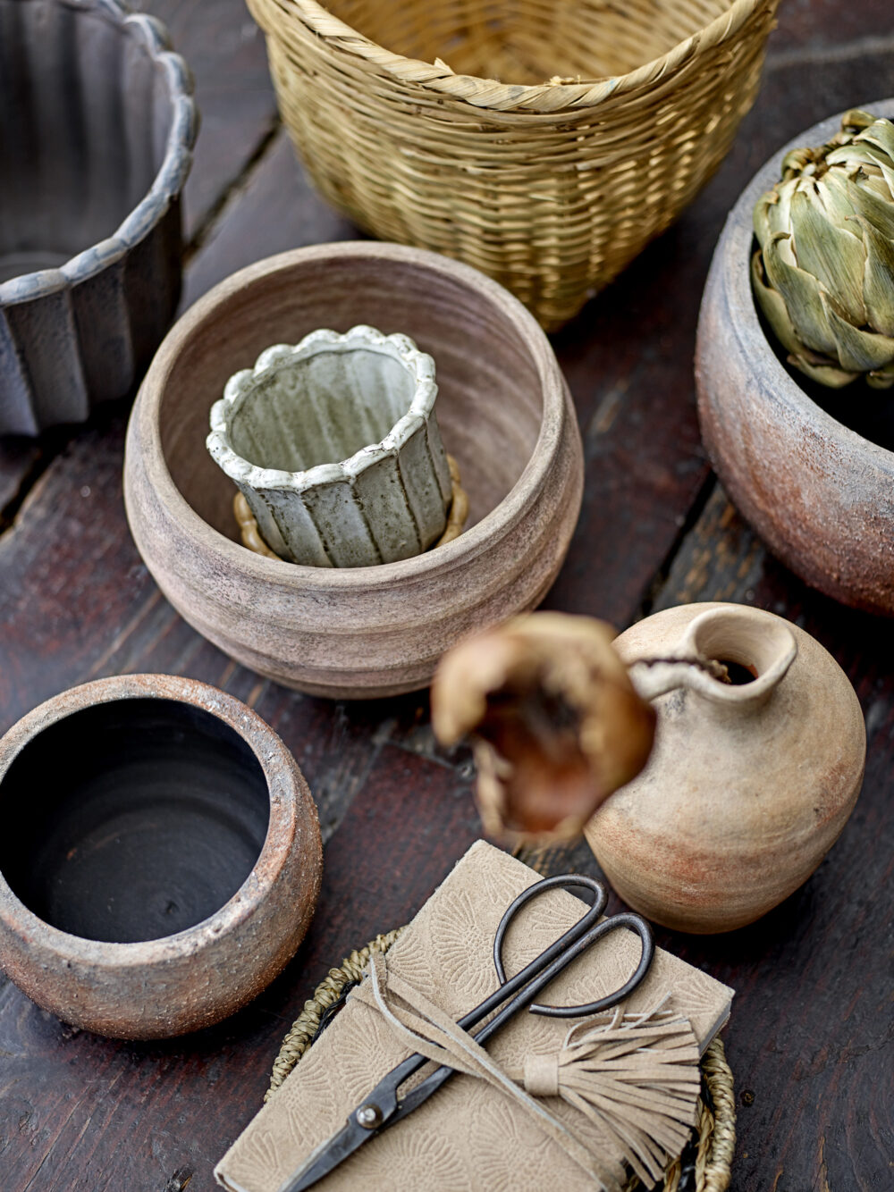 Chaca Flowerpot, Brown, Stoneware - Image 2