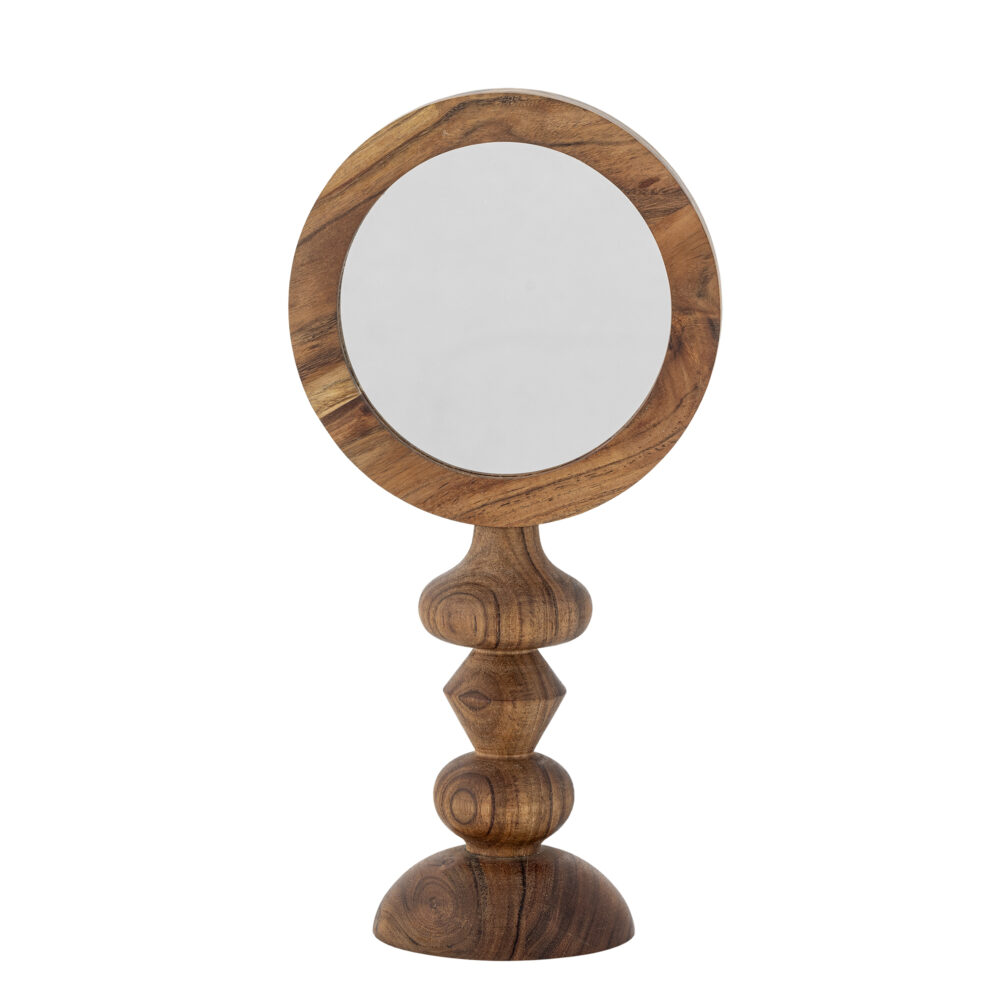 Malukka Table Mirror, Brown, Acacia