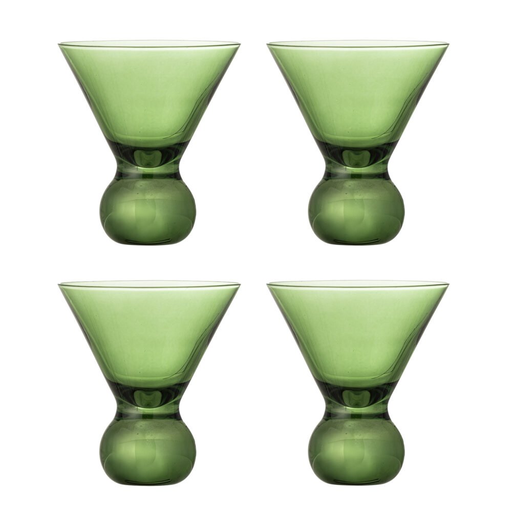 Corliss Cocktail Glass, Green, Glass