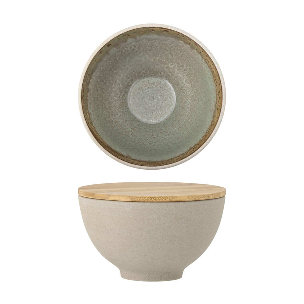 Lee Bowl w/Lid, Nature, Stoneware