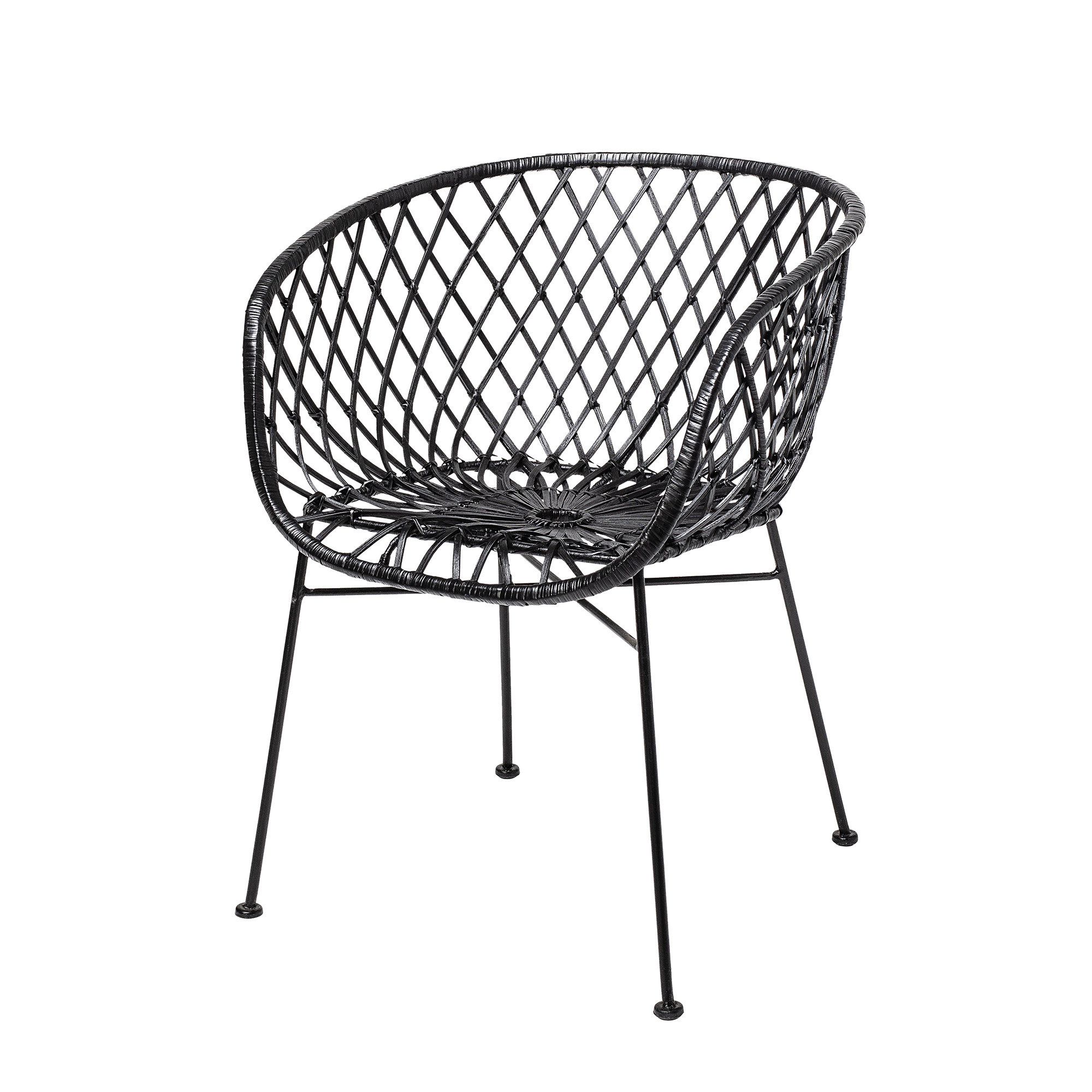 Kama Lounge Chair, Black, Rattan - Image 2
