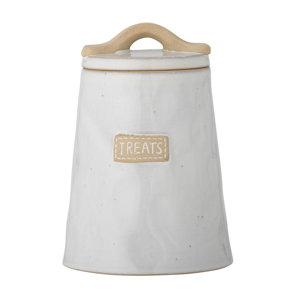 Bandit Jar w/Lid, White, Stoneware