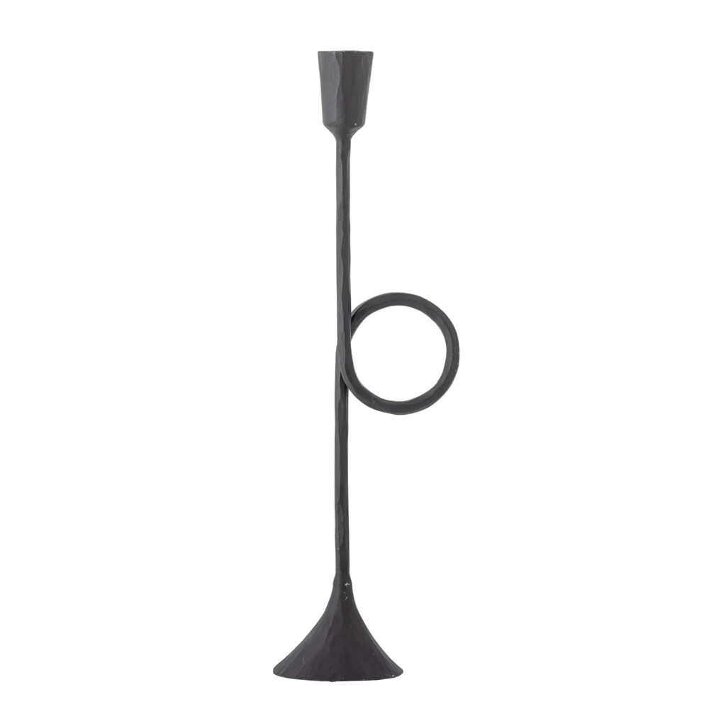Jada Candle Holder, Black, Metal