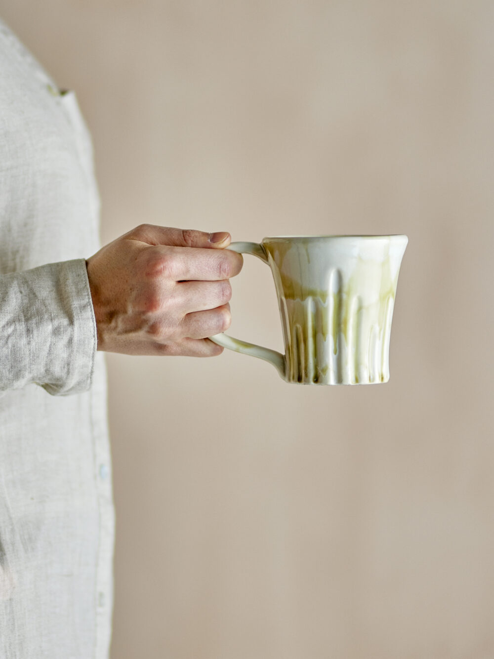 Joseph Mug, Green, Stoneware - Image 4