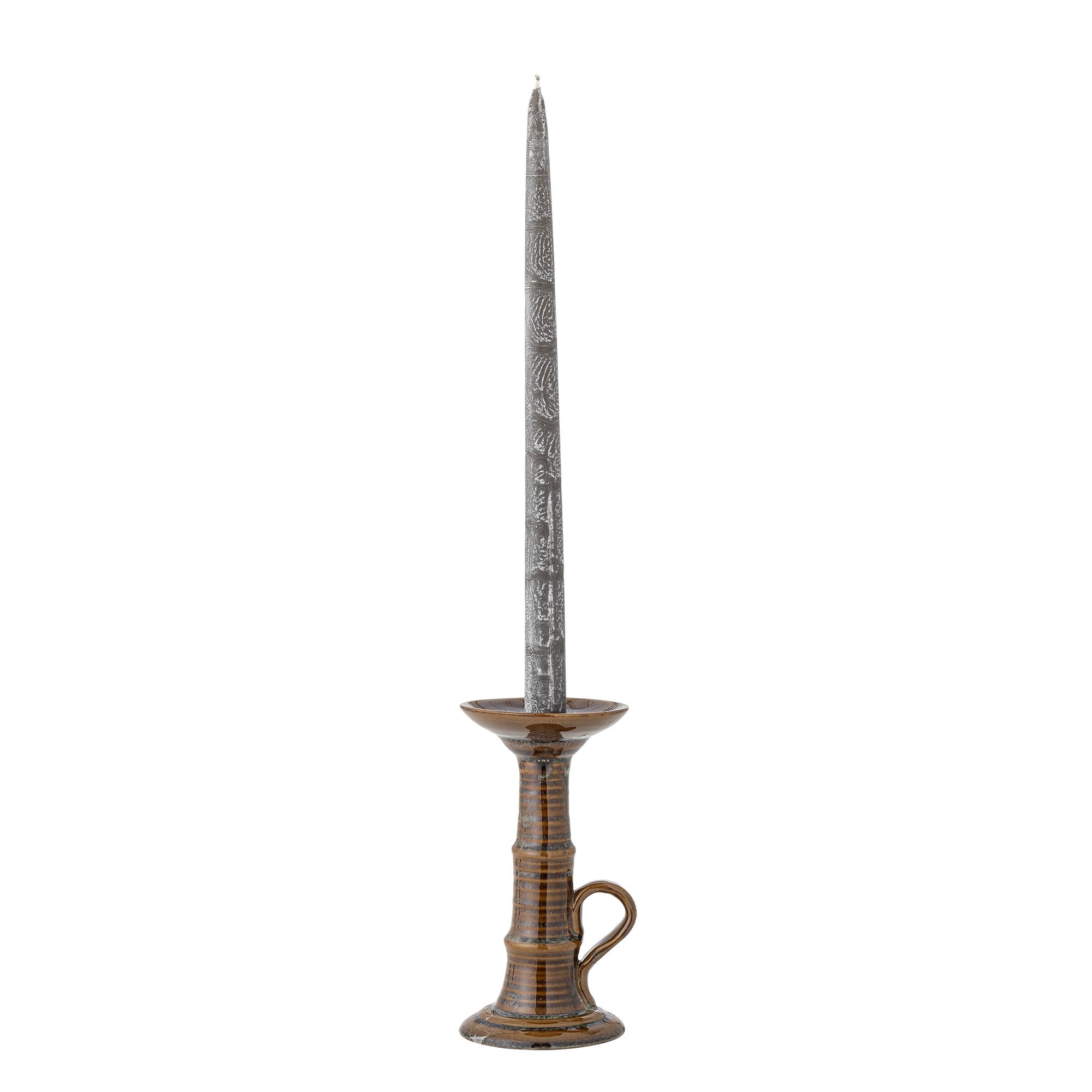 Rigby Candle Holder, Brown, Stoneware - Image 3