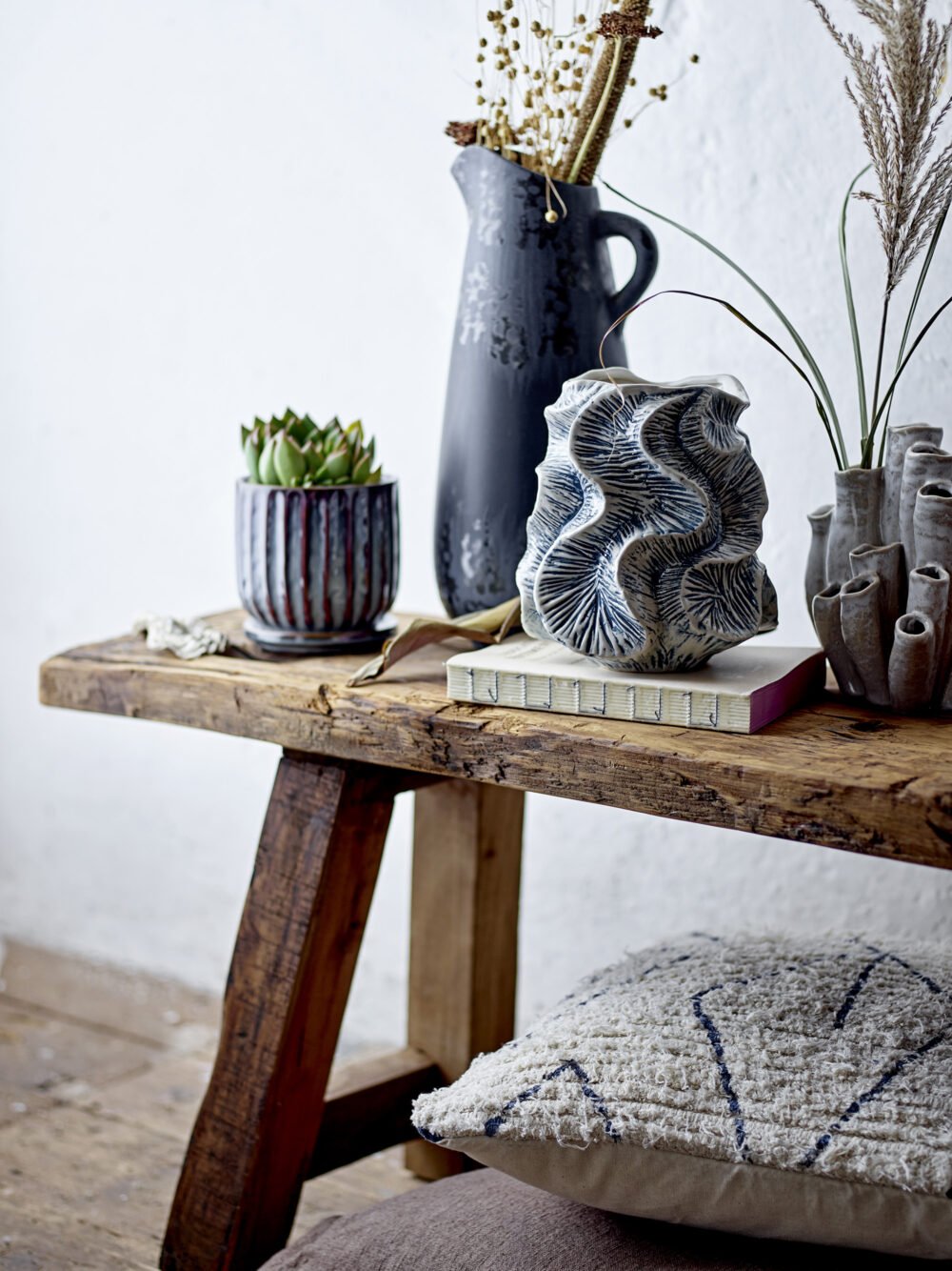 Guxi Vase, Blue, Stoneware - Image 3