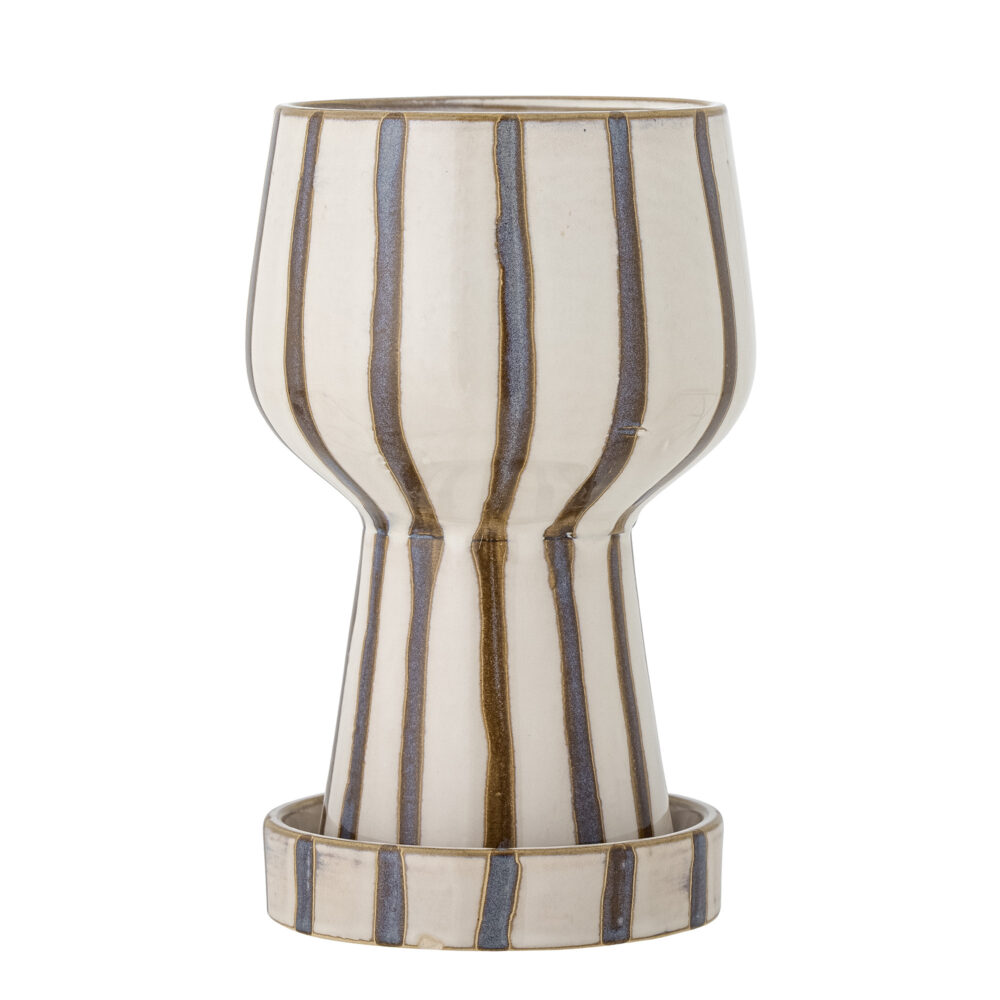 Agna Flowerpot, Brown, Stoneware