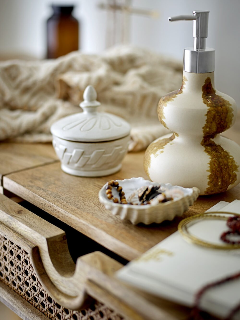 Pauline Jar w/Lid, Nature, Stoneware - Image 3