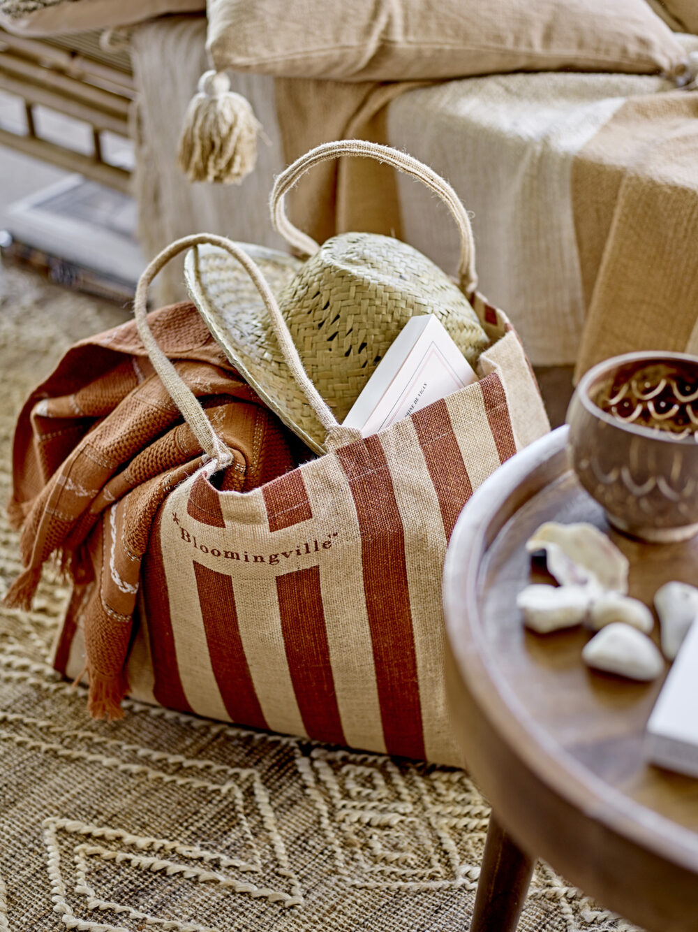 Bergamo Shopping Bag, Brown, Jute - Image 4