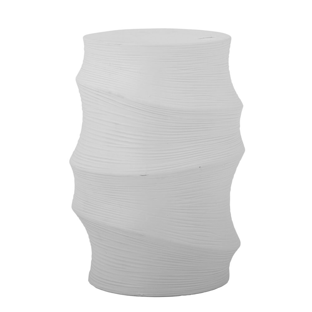 Volise Side Table, White, Stoneware