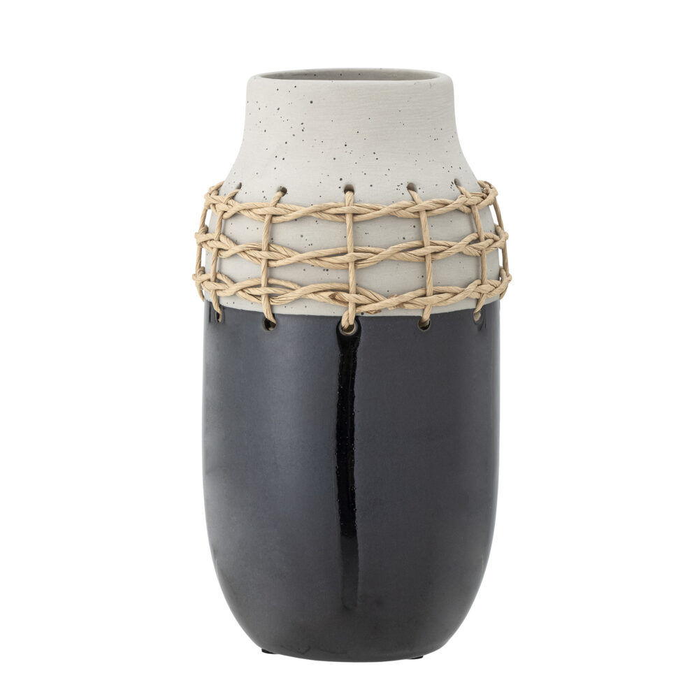 Janie Vase, Black, Ceramic