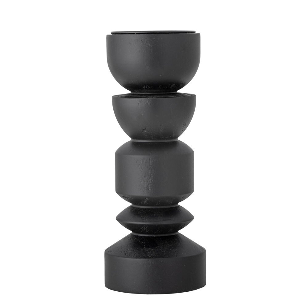 Bowen Candle Holder, Black, Pine