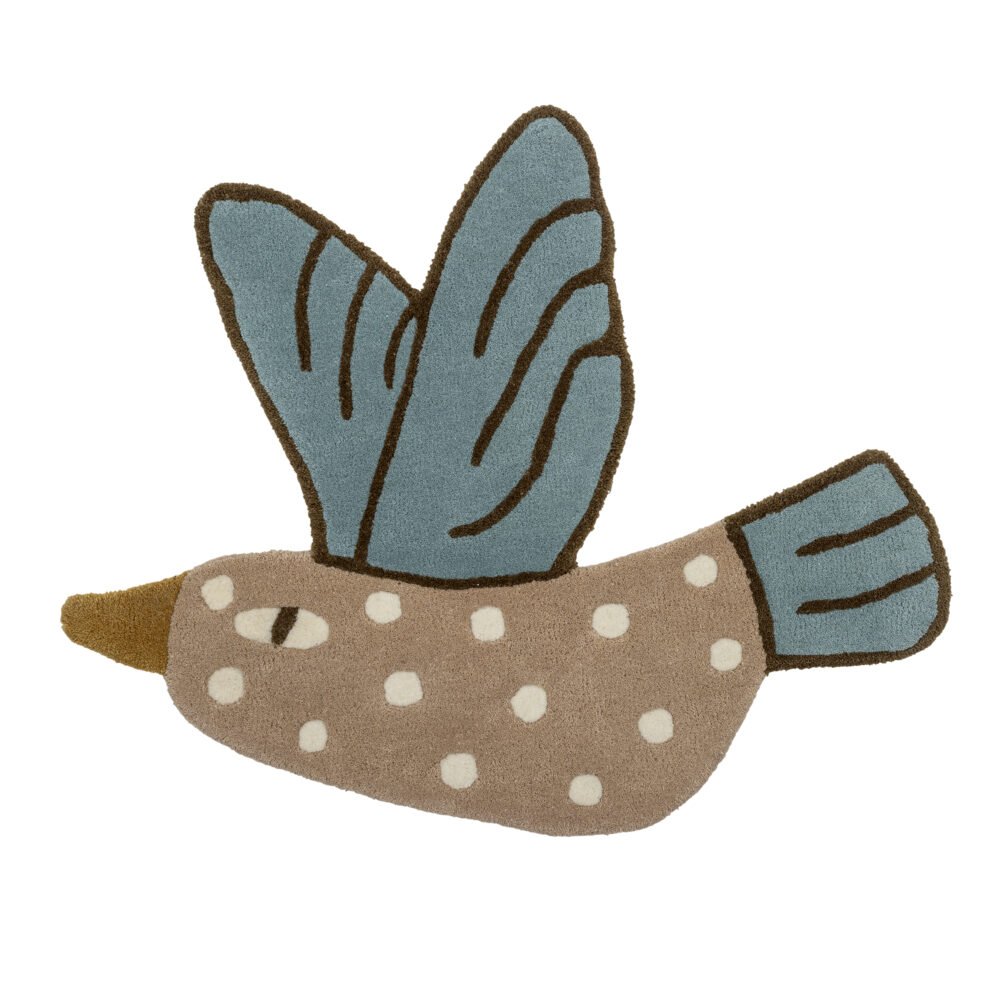 Blue Jay Rug, Blue, Wool
