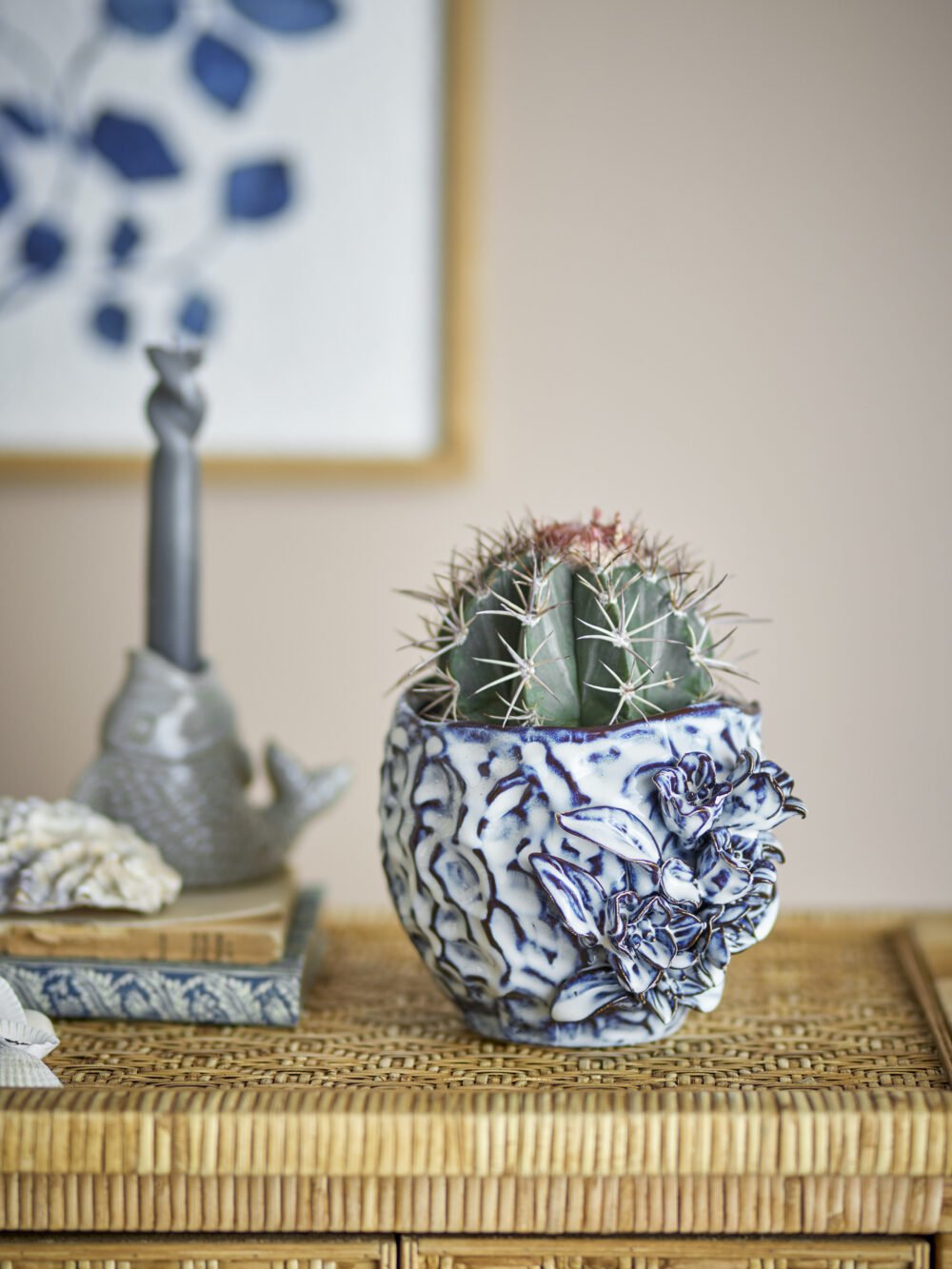Malina Flowerpot, Blue, Stoneware - Image 4