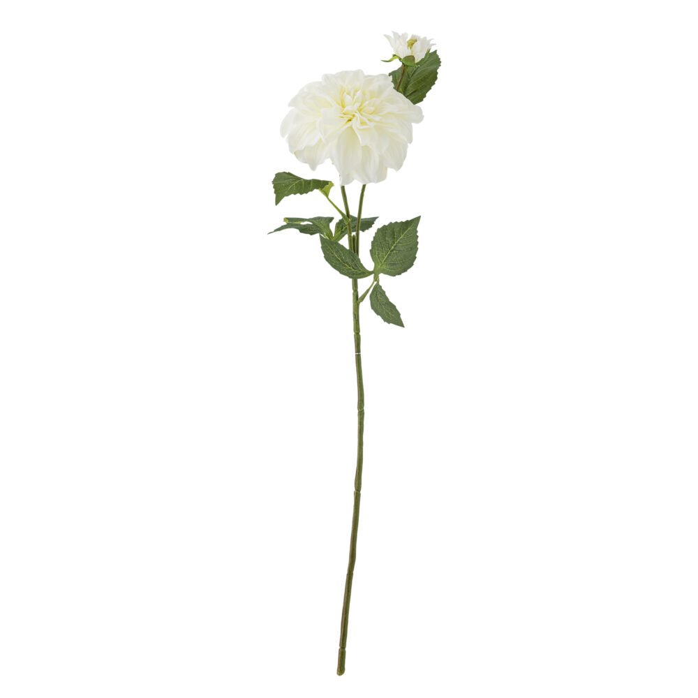 Dahlia Stem, White, Artificial Flowers