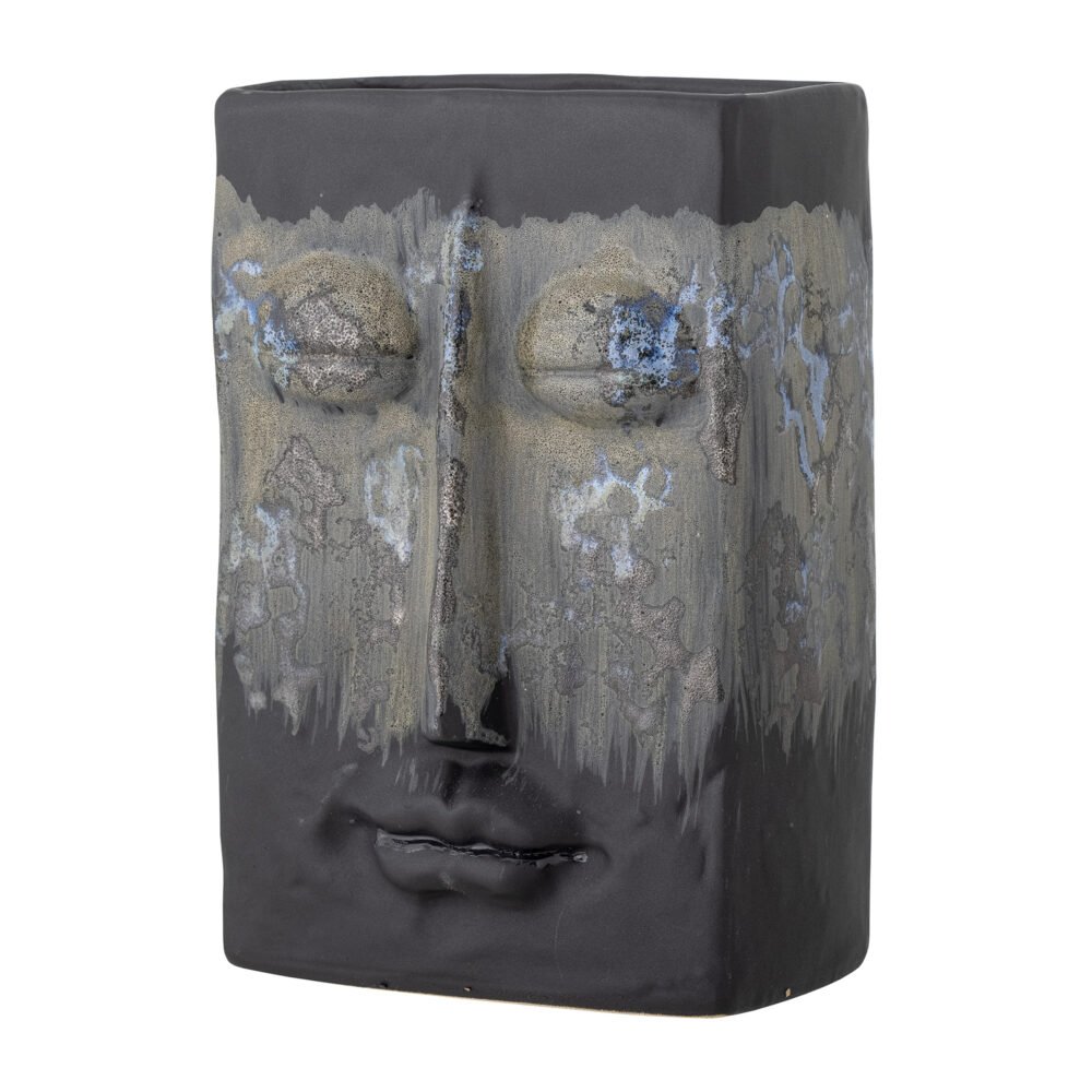 Nasru Vase, Black, Stoneware - Image 3
