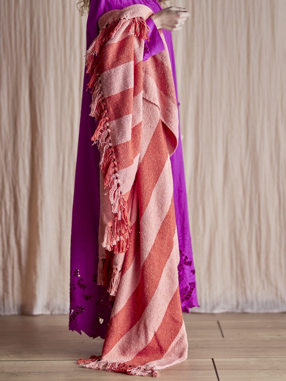 Frello Throw, Orange, Recycled Cotton - Image 4