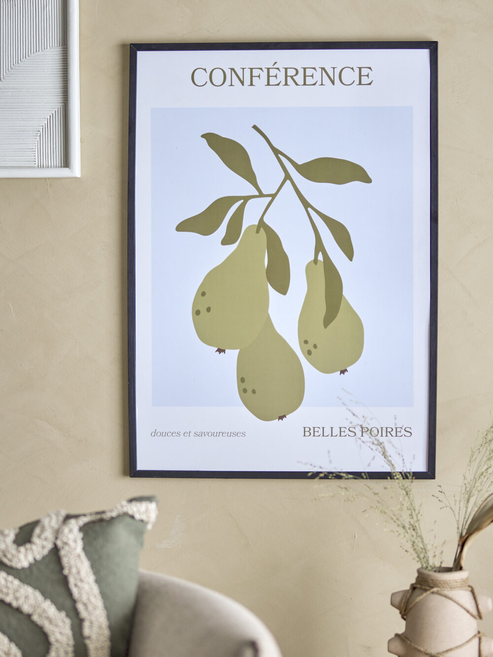 Poire Illustration w/ Frame, Black, Pine - Image 3