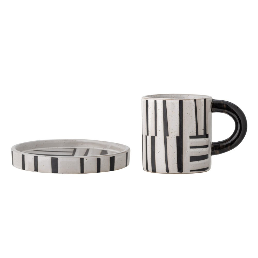 Frankie Cup w/Saucer, Black, Stoneware - Image 3