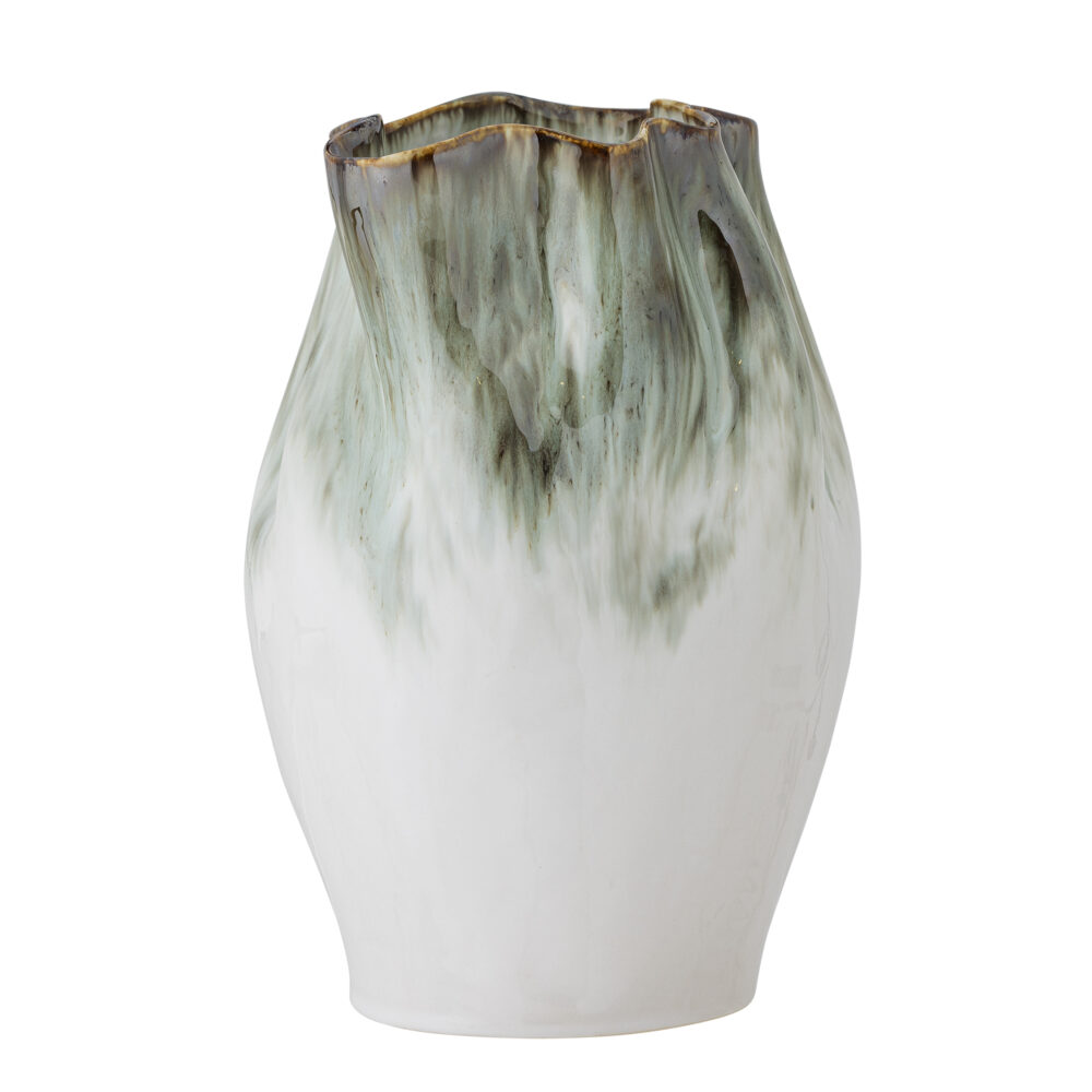 Nisha Vase, Green, Stoneware - Image 2