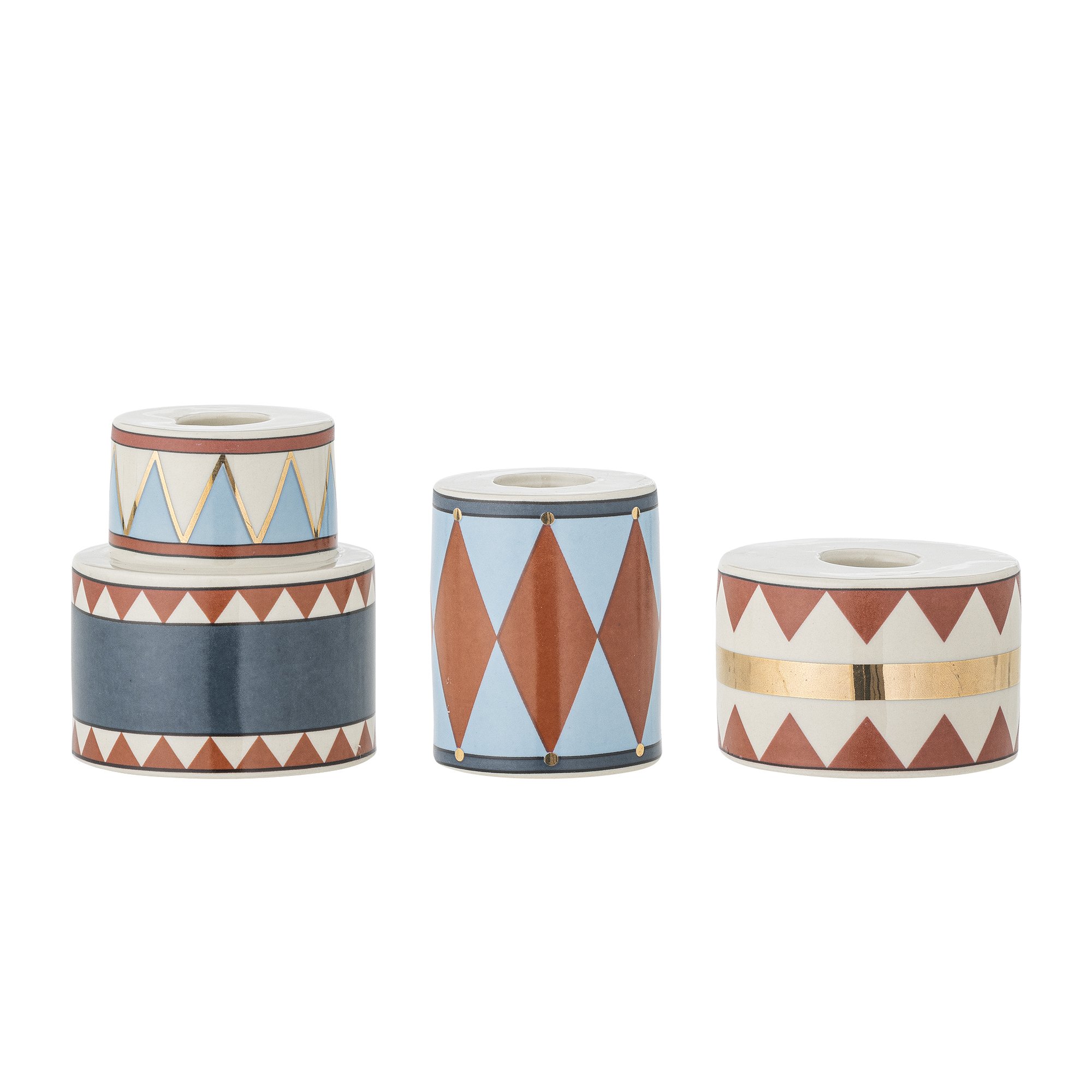 Bitja Candle Holder, Blue, Stoneware