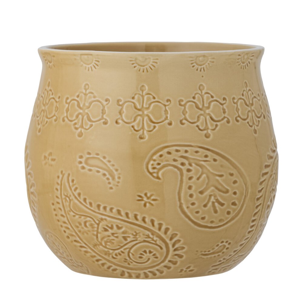 Rani Flowerpot, Yellow, Stoneware