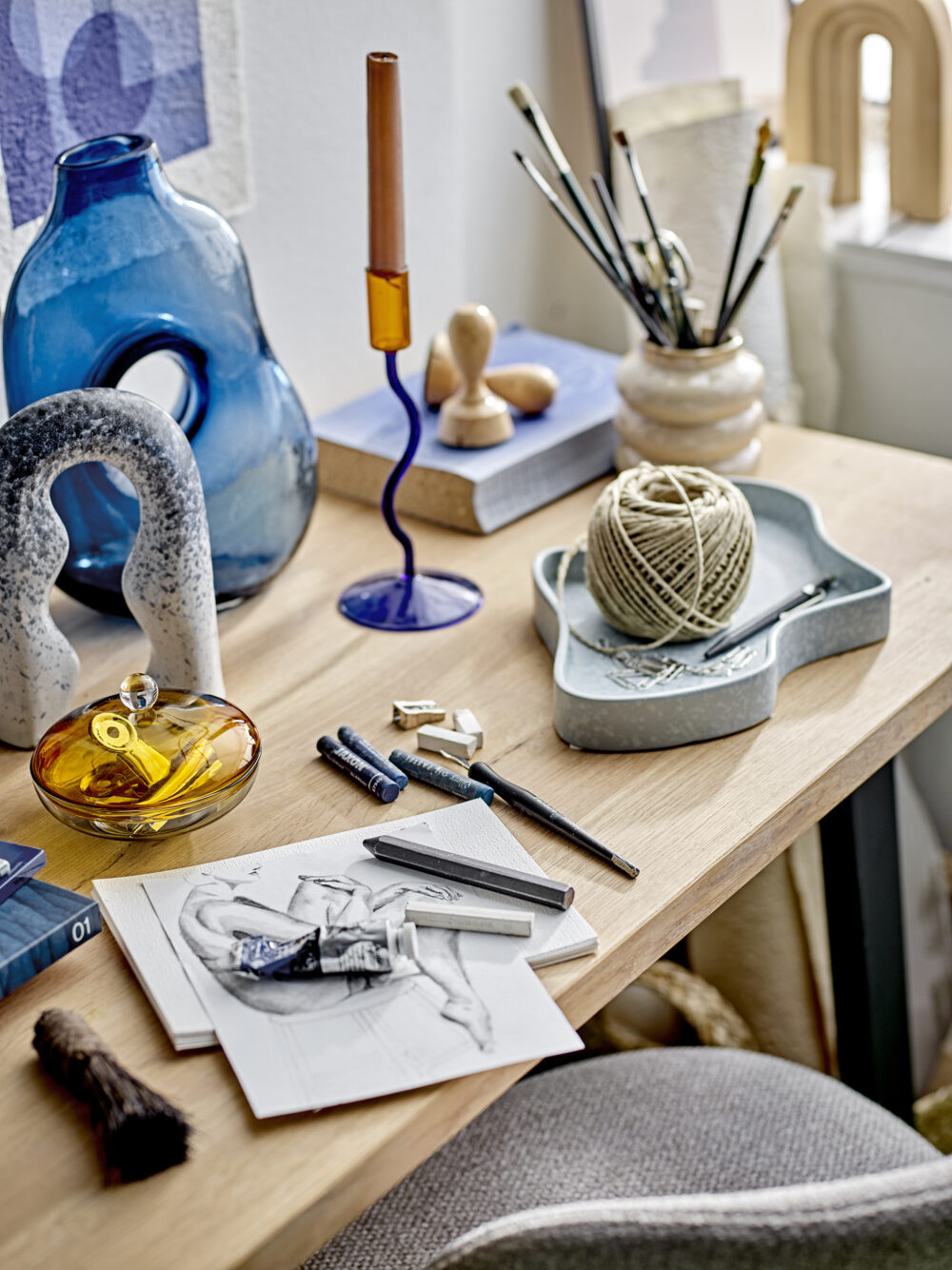 Harri Vase, Blue, Glass - Image 3