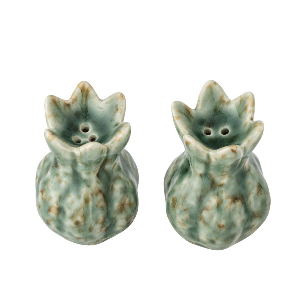Cyrill Salt & Pepper Shaker Set, Green, Stoneware