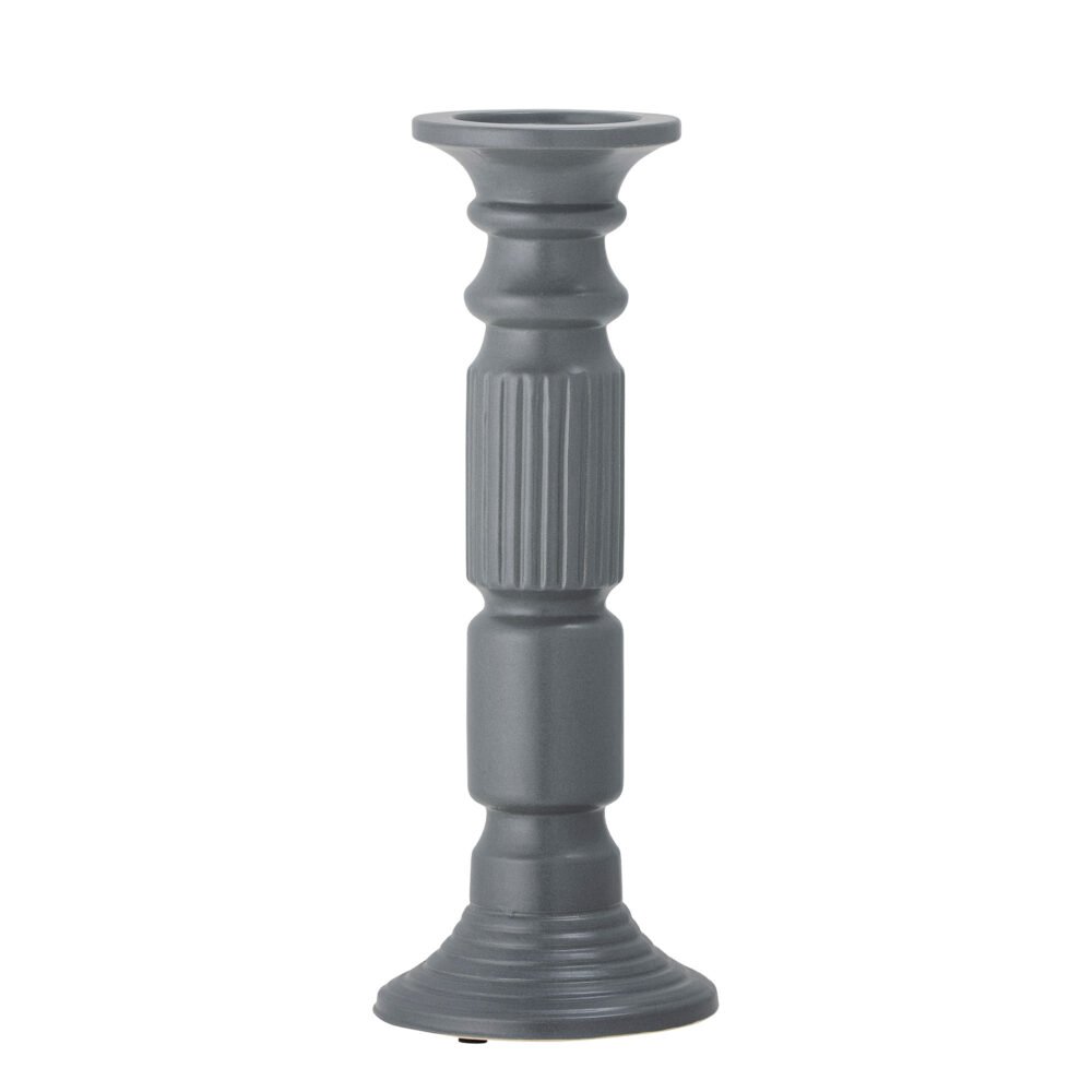 Millas Candle Holder, Grey, Ceramic