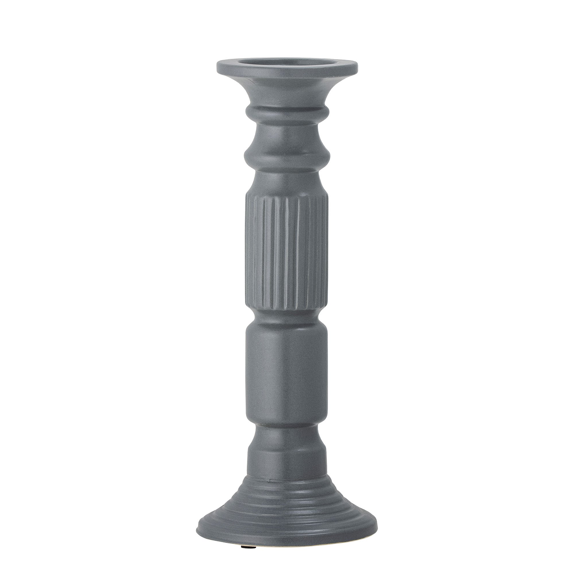 Millas Candle Holder, Grey, Ceramic