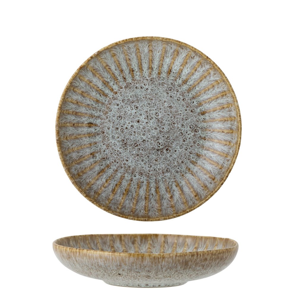Fleur Plate Deep, Nature, Stoneware