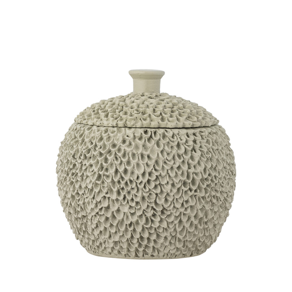 Briar Jar w/Lid, Grey, Polyresin