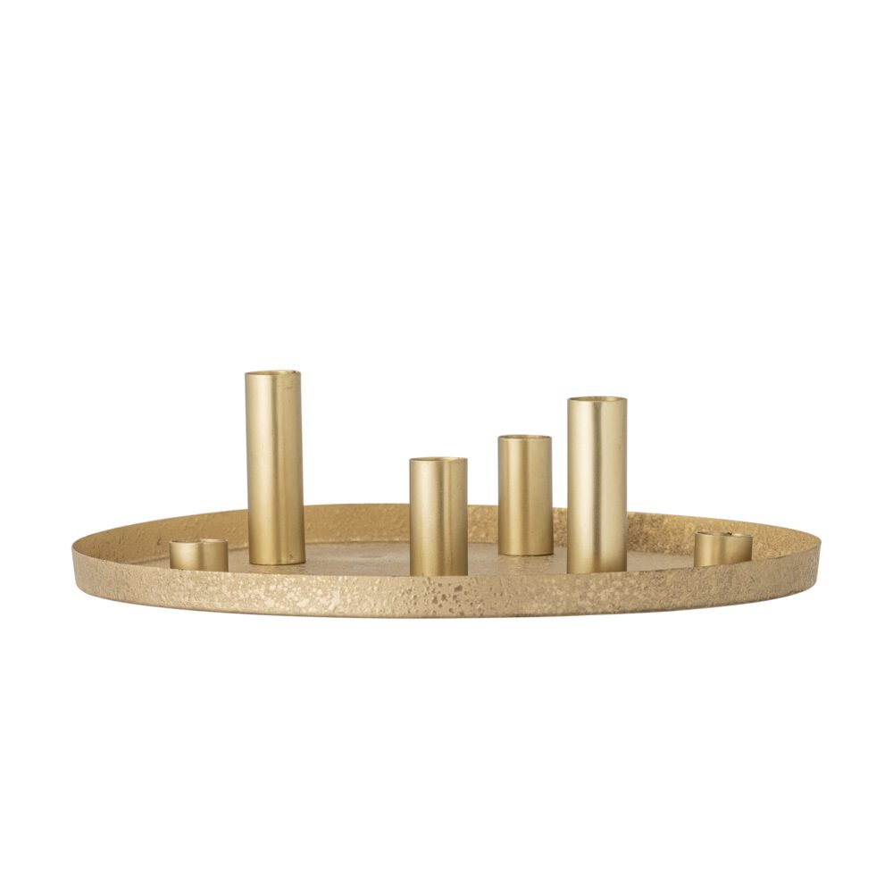 Maxime Candle Holder, Gold, Metal