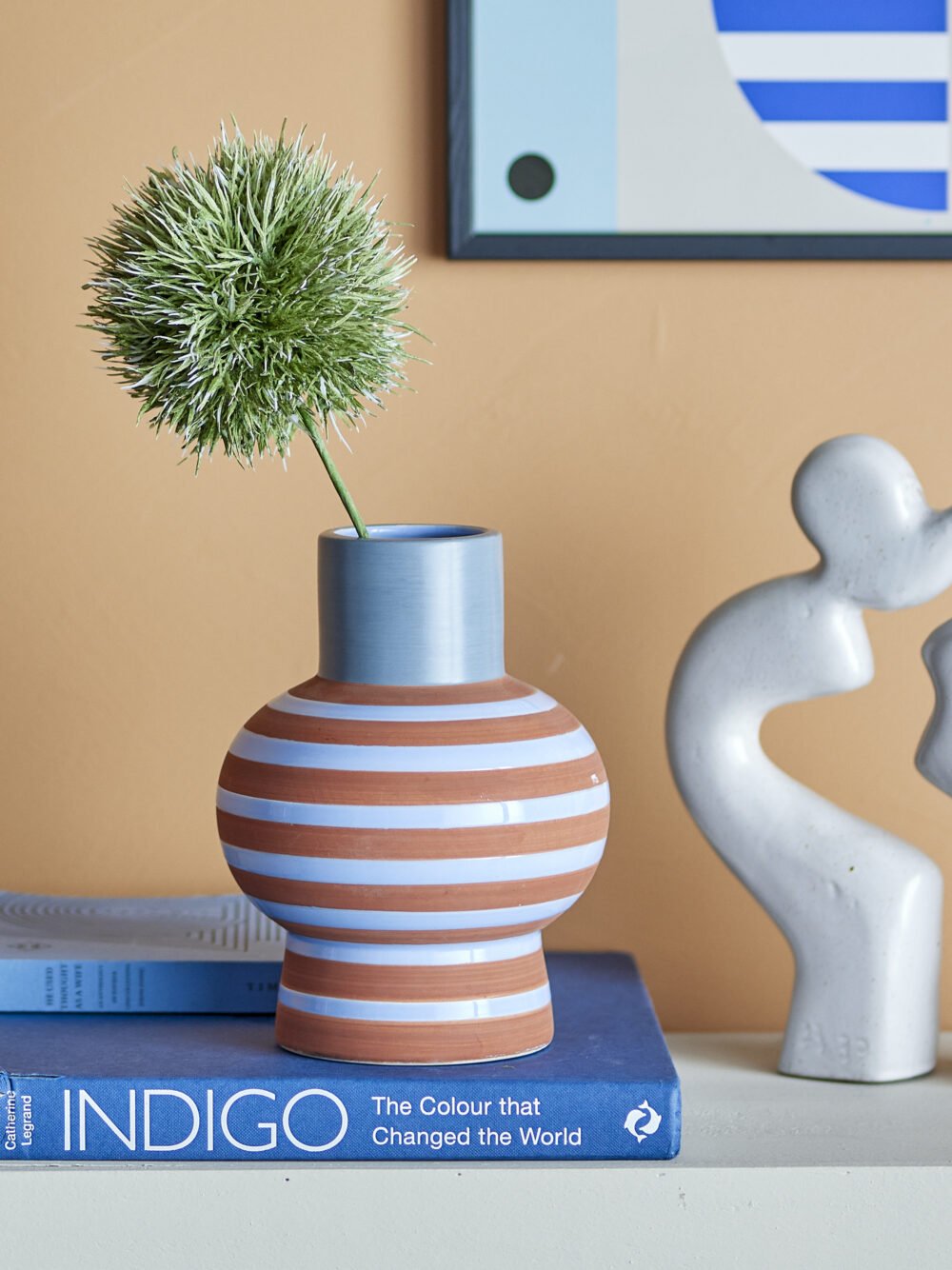 Lindir Vase, Blue, Stoneware - Image 3