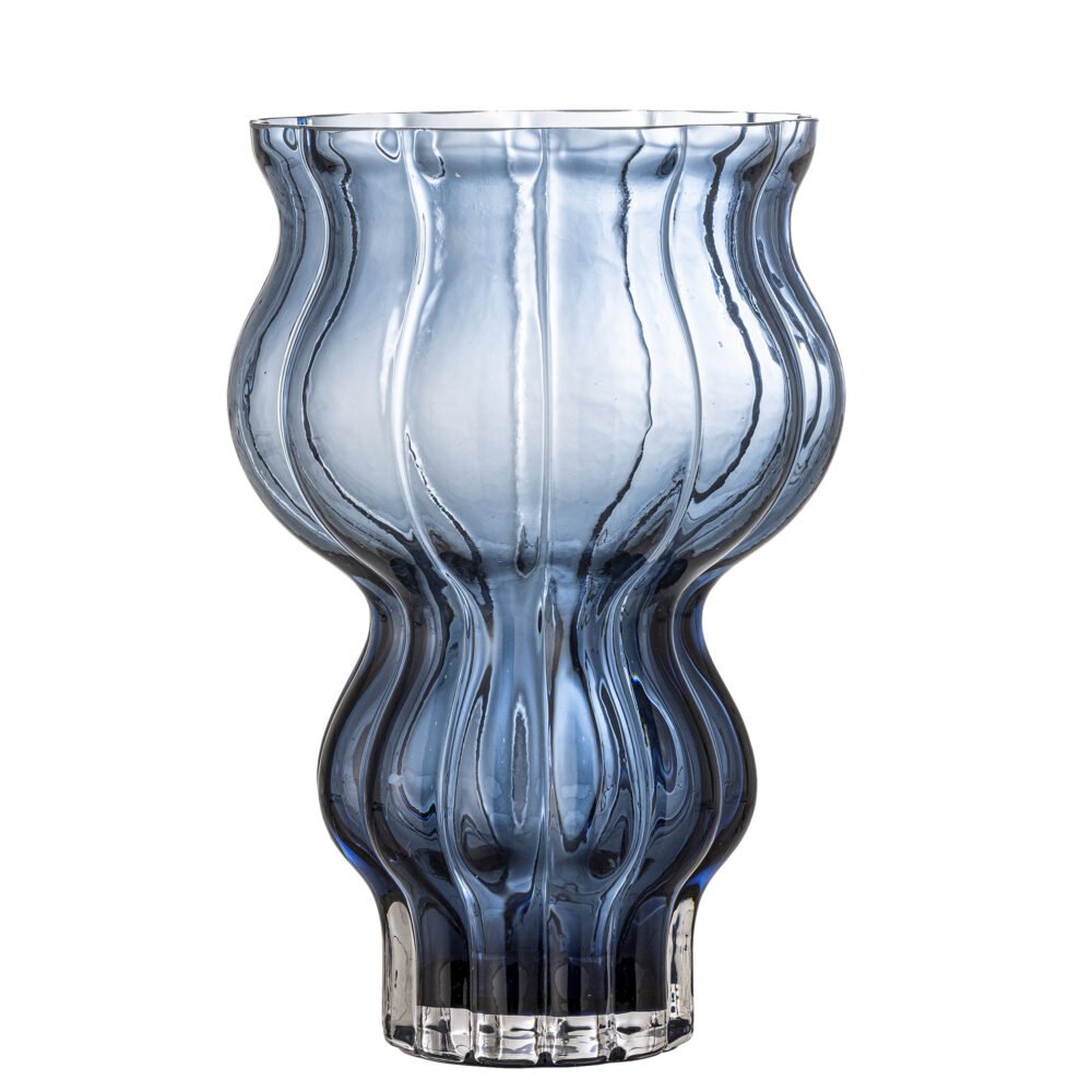 Zanna Vase, Blue, Glass