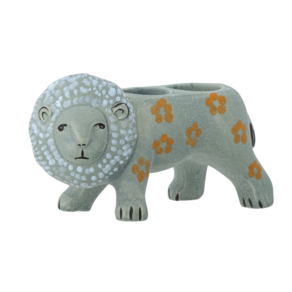 Leander Votive, Blue, Stoneware - Image 3