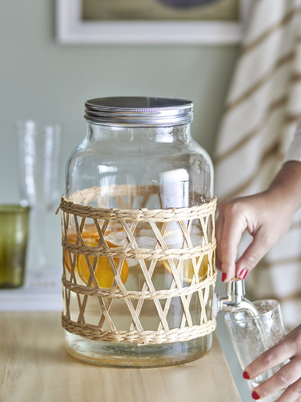 Manna Jar w/Tap, Clear, Glass - Image 4