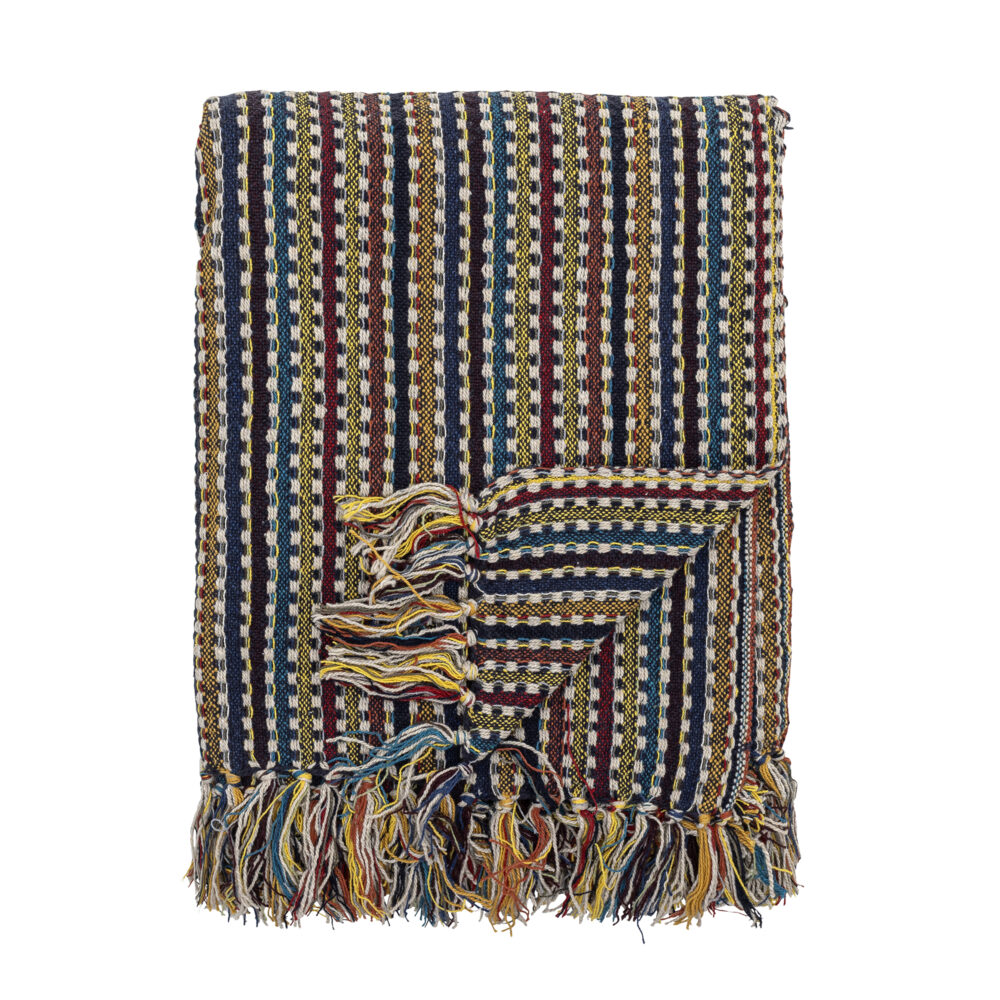 Lazzario Throw, Blue, Recycled Cotton