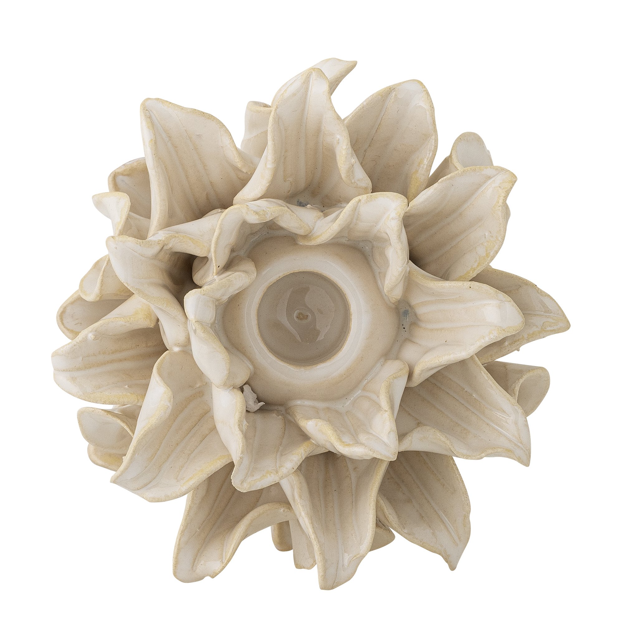 Phyllis Candle Holder, White, Stoneware - Image 2