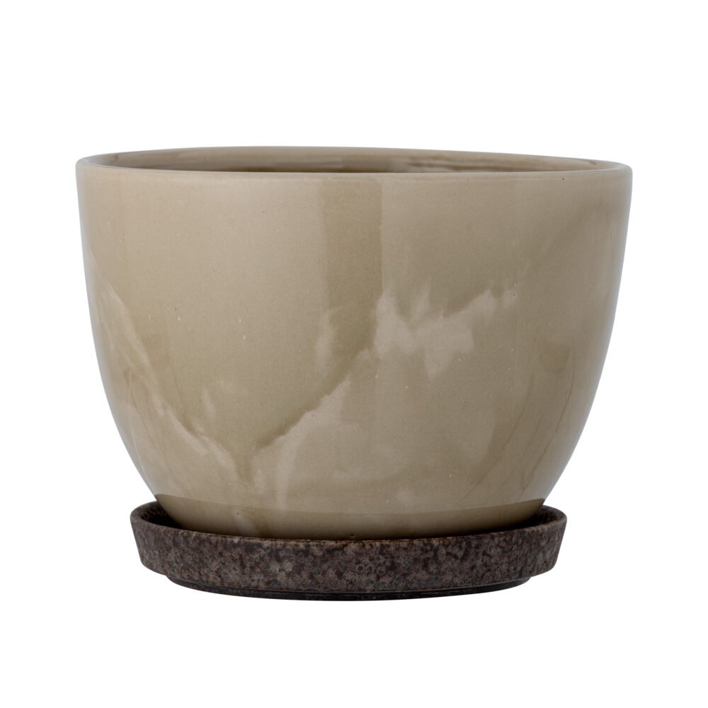 Ritva Flowerpot, Brown, Stoneware