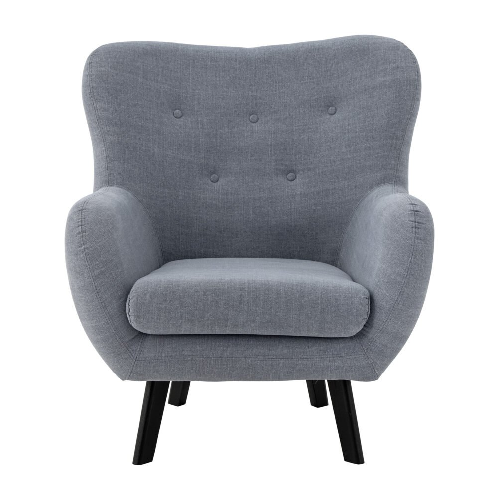 Beau Lounge Chair, Blue, Cotton