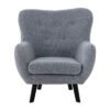 Beau Lounge Chair, Blue, Cotton