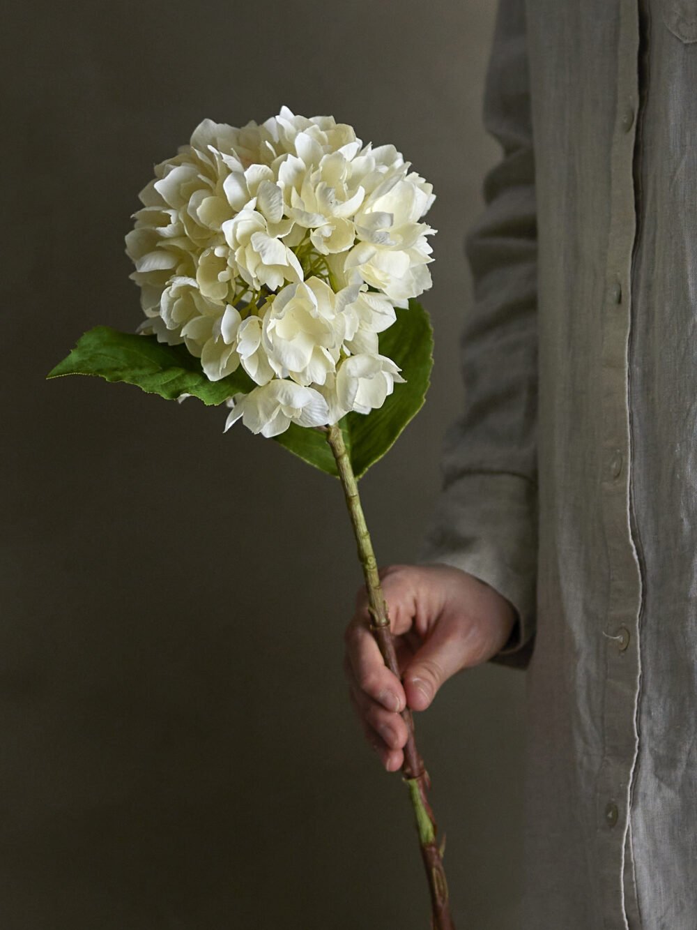Hydrangea Stem, White, Artificial Flowers - Image 3