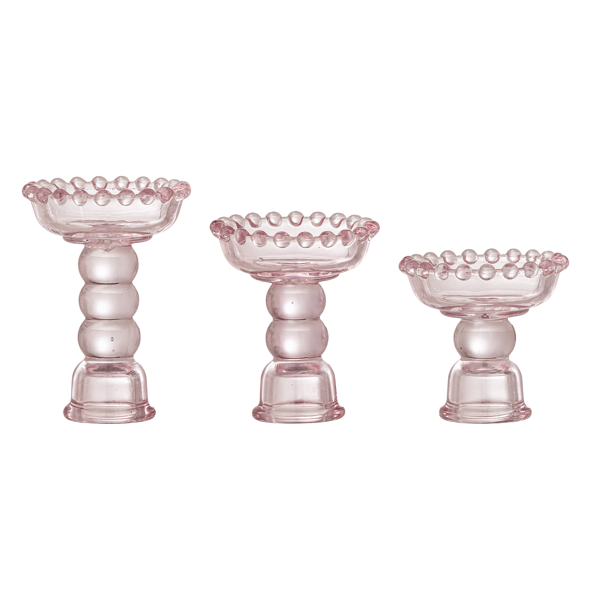 Delphia Candle Holder, Rose, Glass - Image 2